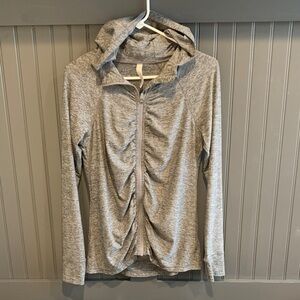 Athleta Heathered Gray Zip-Up Jacket Sz M